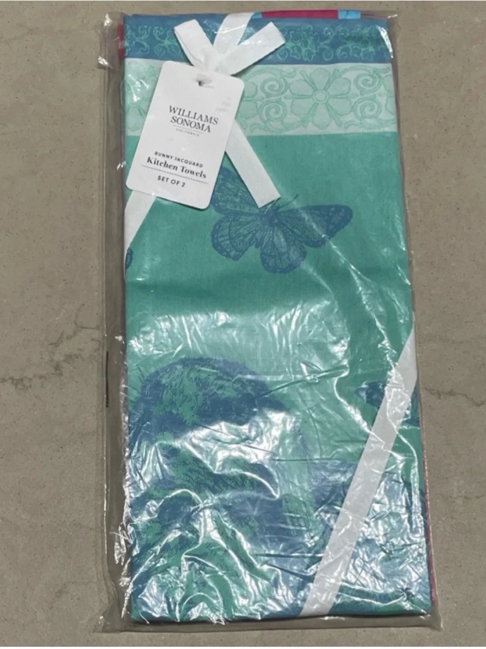 Williams Sonoma Bunny Jacquard Cotton Kitchen Towels Set of 2